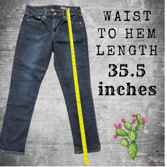 GAP 1969 Girlfriend Midrise Clean Dark Wash Denim Size 27 - Picture 3 of 4